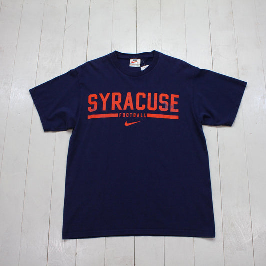 1990s Nike Syracuse University Football Center Swoosh T-Shirt Made in USA Size M