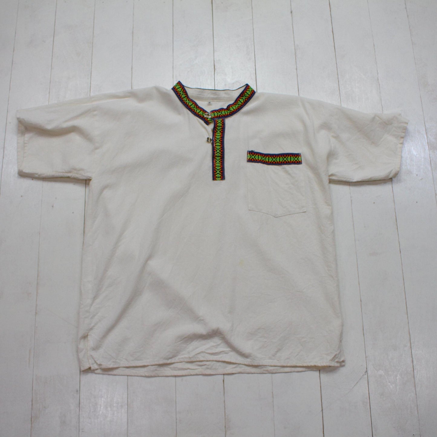 1990s/2000s Himalyian Shortsleeve Kurta Shirt Size M