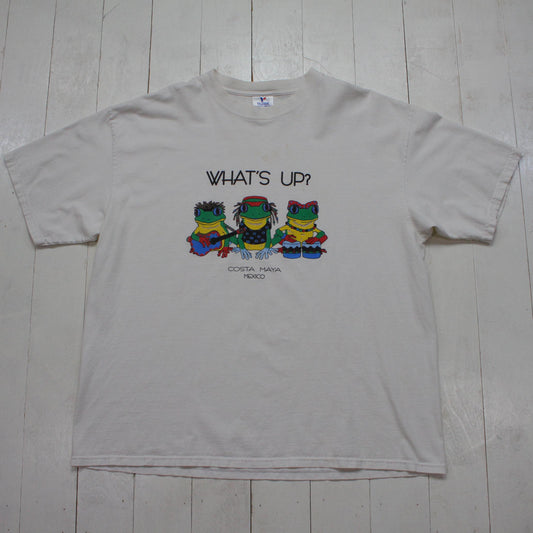 2000s Y2K Reggae Frogs What's Up Costa Maya Mexico Souvenir T-Shirt Size XL