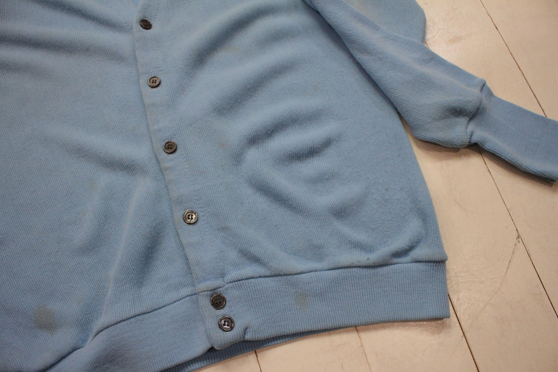 1980s/1990s Izod Baby Blue Knit Cardigan Sweater Size M/L