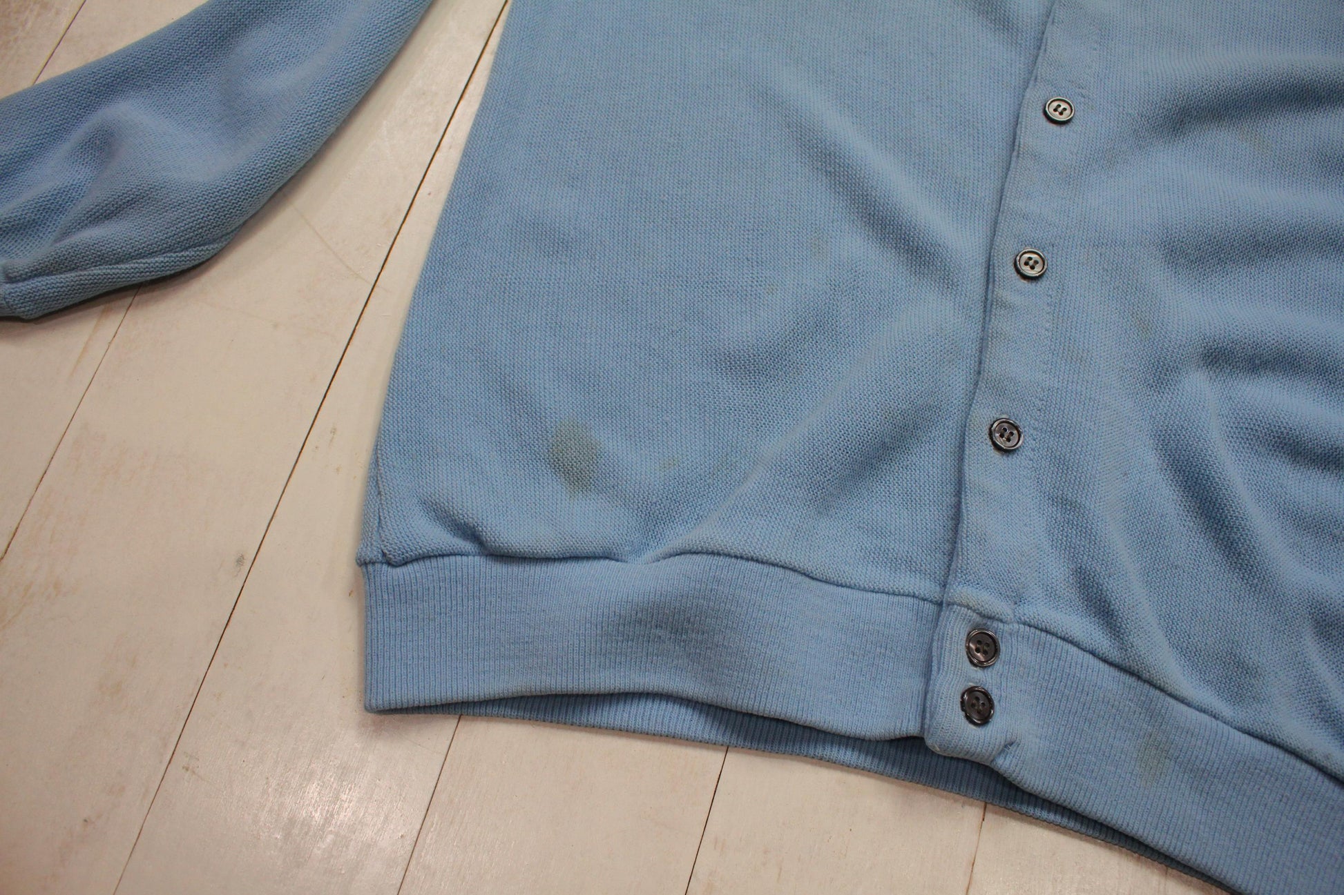 1980s/1990s Izod Baby Blue Knit Cardigan Sweater Size M/L