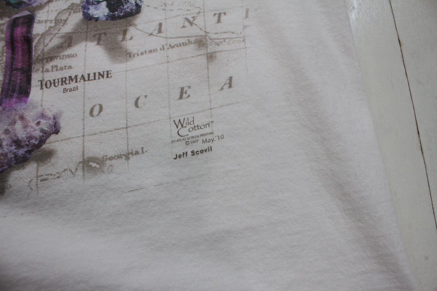 2010s 2010 WIld Cotton Geology Map Lincoln Caverns Souvenir T-Shirt Size L