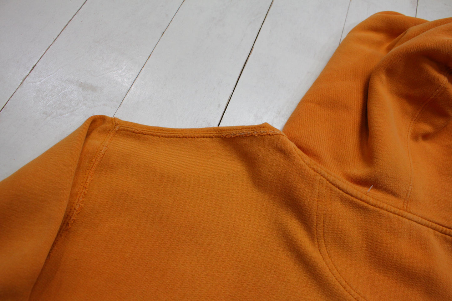 1990s/2000s Y2K Distressed Sonoma Jeans Blank Orange Hoodie Size XL/XXL