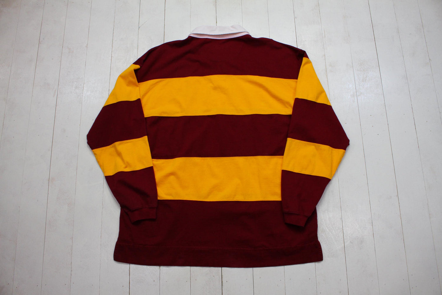 1990s/2000s Y2K Pro Player University of Minnesota Golden Gophers NCAA Striped Long Sleeve Rugby Shirt Size XXL