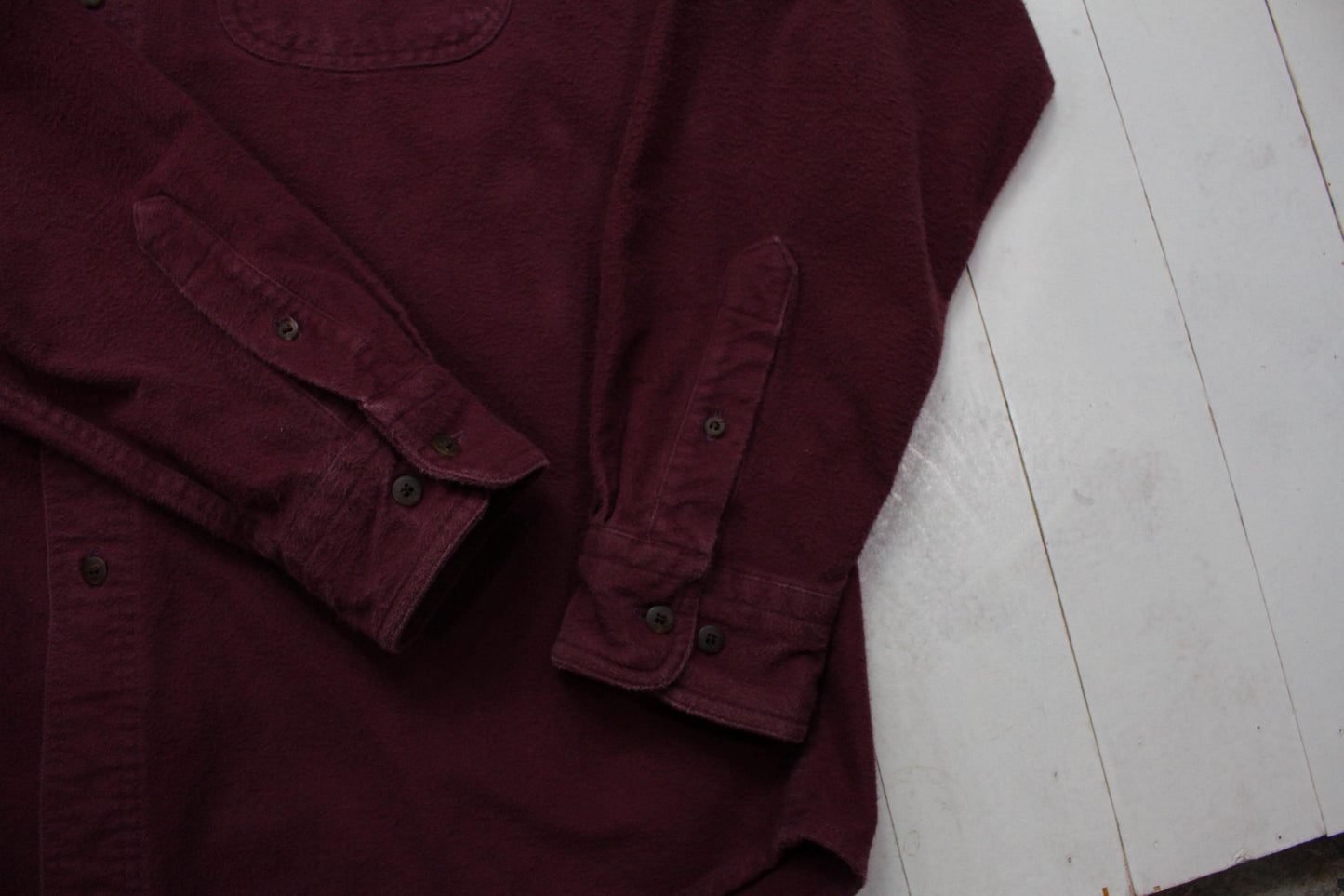 2000s Y2K Woolrich Maroon Button Down Chamois Shirt Size XL