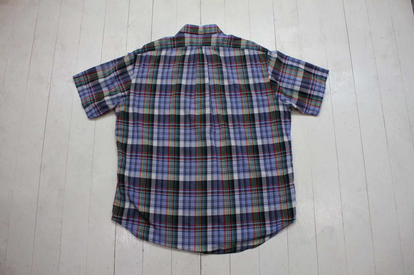 2000s Y2K Ralph Lauren Plaid Button Down Short Sleeve Shirt Size XL/XXL