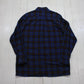 1990s Bay Area Traders Blue Dark Grey Button Down Lightweight Flannel Shirt Size XL