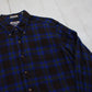 1990s Bay Area Traders Blue Dark Grey Button Down Lightweight Flannel Shirt Size XL