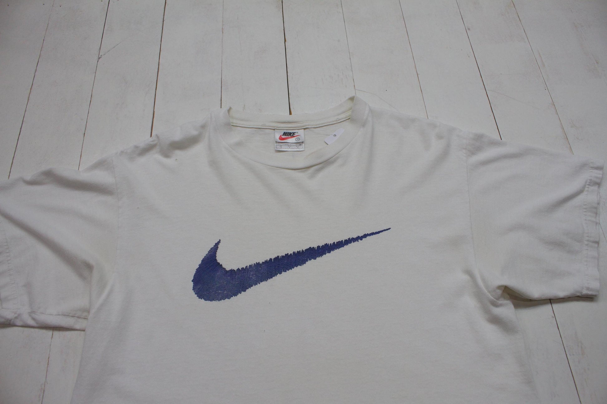 1990s Nike Big Swoosh T-Shirt Made in USA Size M