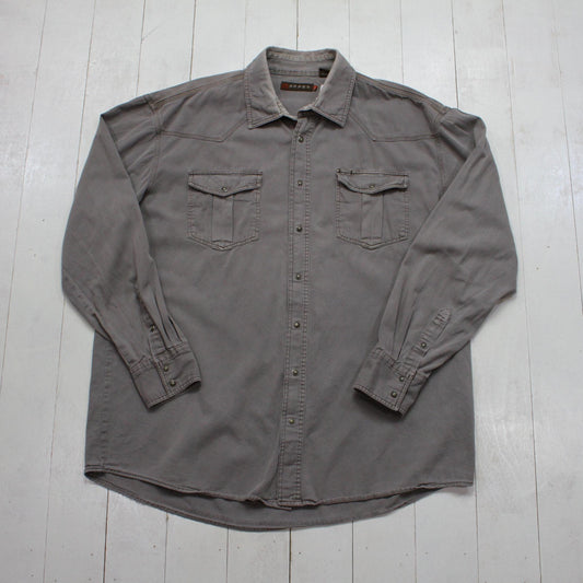 2000s Y2K Roper Grey Snaps Western Shirt Size XL