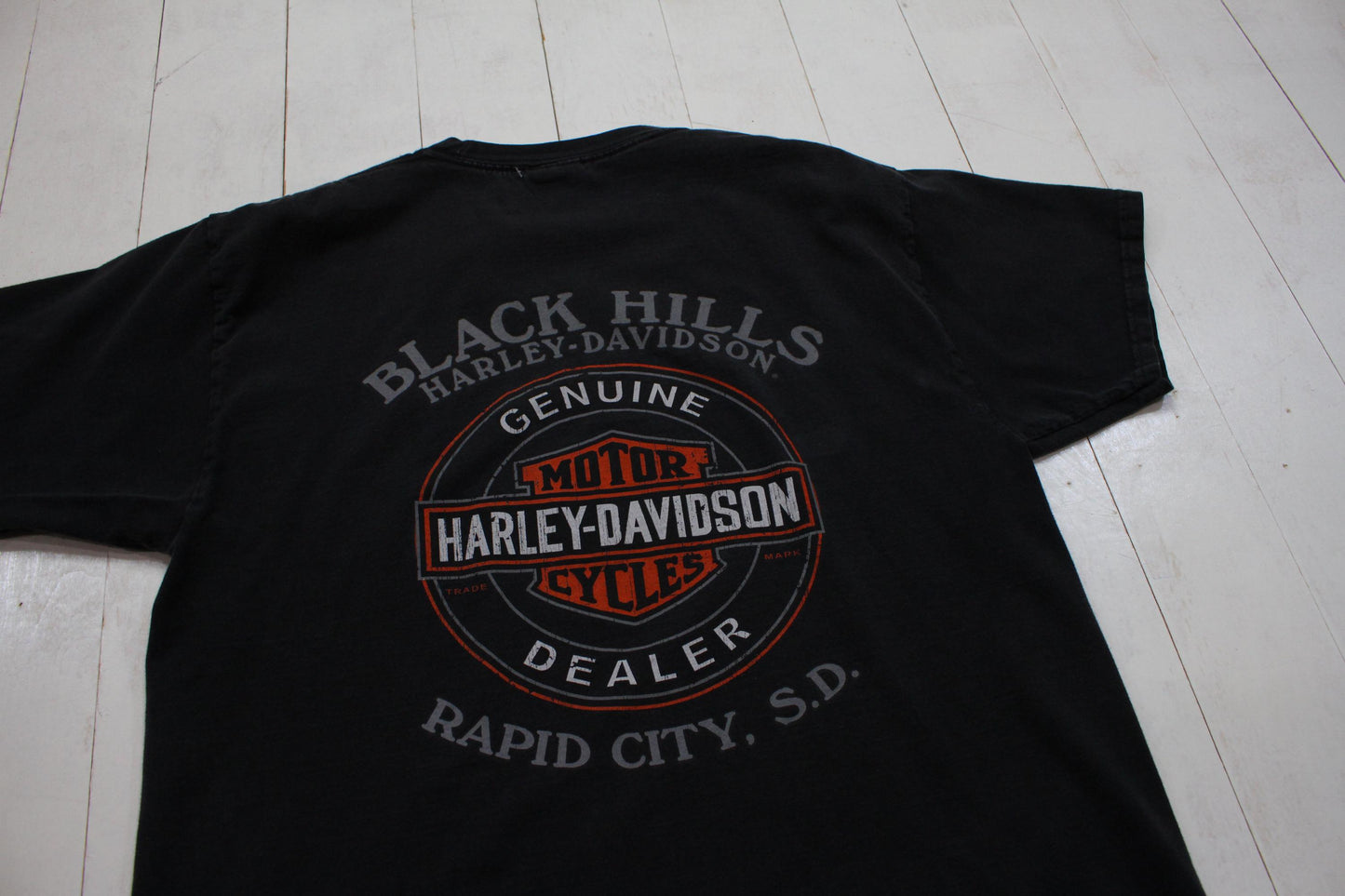 2010s 2016 Harley-Davidson Black Hills Rapid City South Dakota Motorcycle T-Shirt Size L