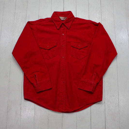 1970s/1980s Frostproof Red Chamois Button Down Shirt Made in USA Size L