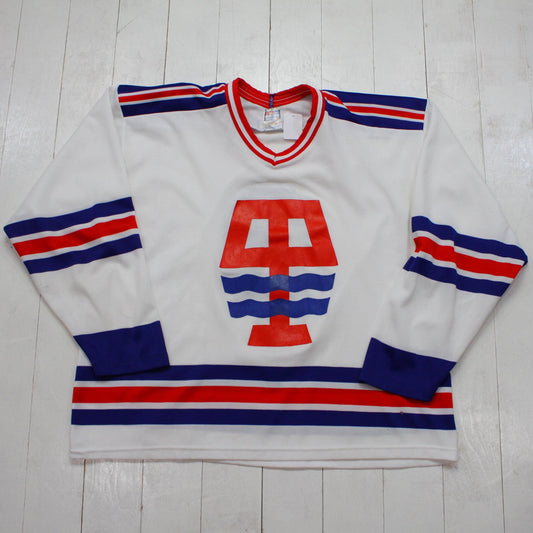 1980s Maska CCM Hockey Jersey Made in Canada Size L