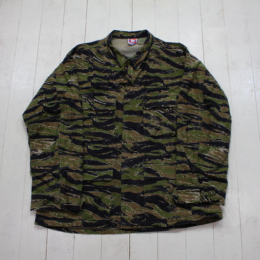 2000s Y2K Propper Tiger Stripe Camo Jacket Size XL/XXL