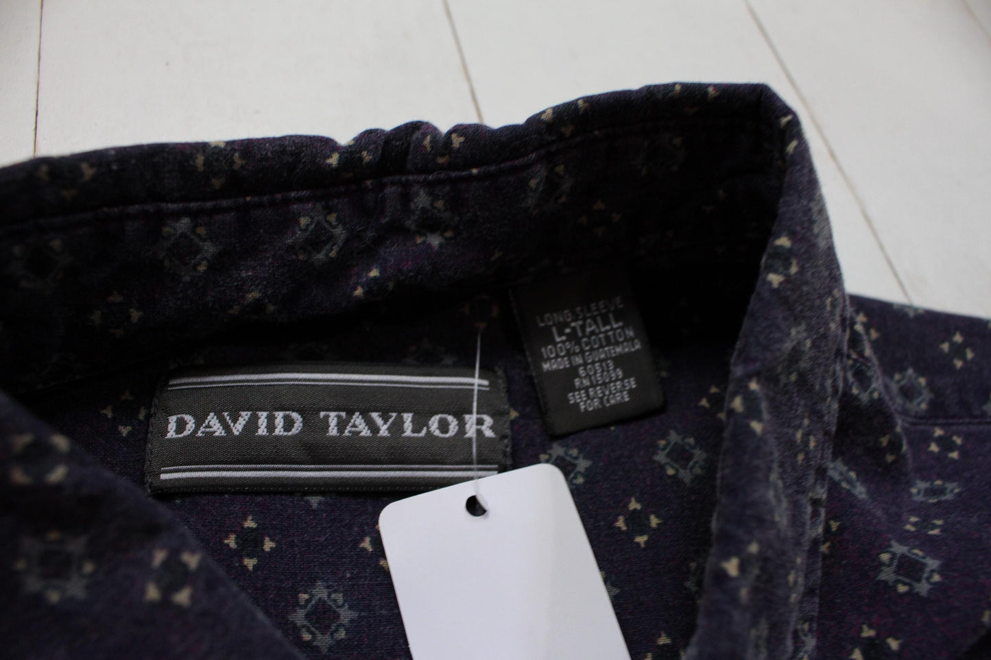 1990s David Taylor Geometric Print Button Up Shirt Size XL