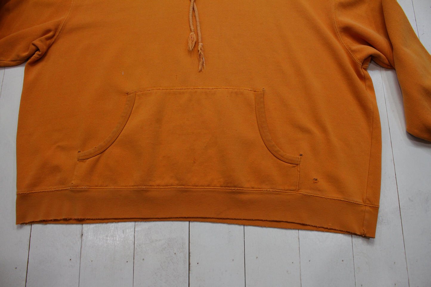 1990s/2000s Y2K Distressed Sonoma Jeans Blank Orange Hoodie Size XL/XXL