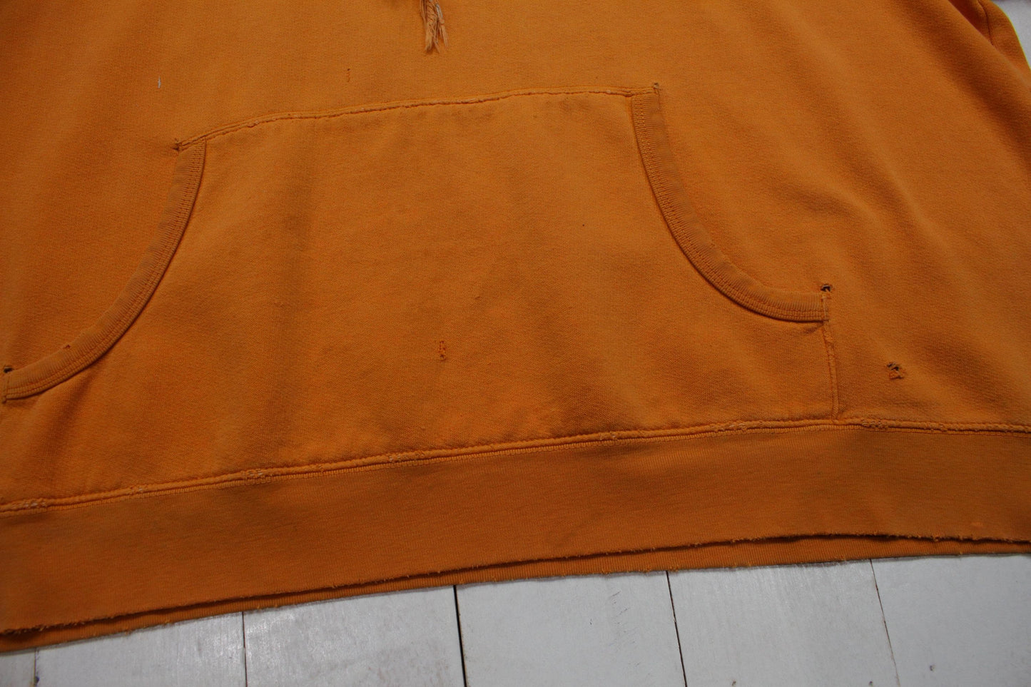 1990s/2000s Y2K Distressed Sonoma Jeans Blank Orange Hoodie Size XL/XXL