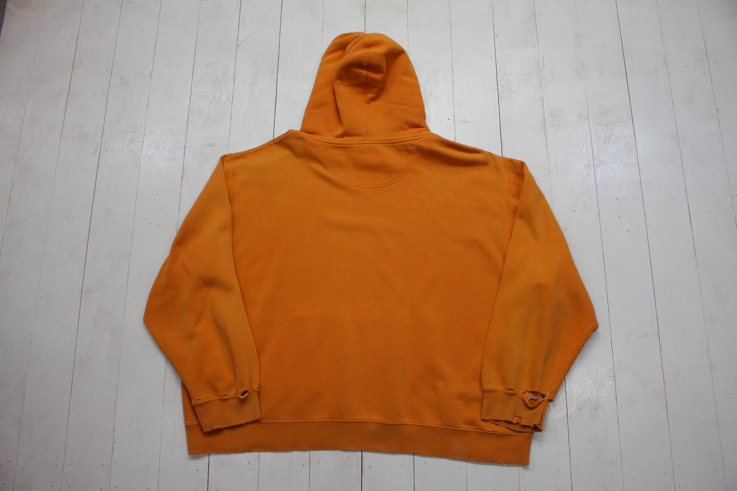 1990s/2000s Y2K Distressed Sonoma Jeans Blank Orange Hoodie Size XL/XXL