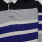 1990s St John's Bay Striped Multicoloured Rugby Shirt Collared Pullover Shirt Size L/XL