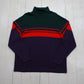 1990s GAP Striped Colour Block Long Sleeve Turtleneck T-Shirt Size XL