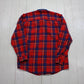 1990s/2000s Y2K Arizona Jeans Co Plaid Flannel Shirt with Denim Collar Size L/XL