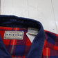 1990s/2000s Y2K Arizona Jeans Co Plaid Flannel Shirt with Denim Collar Size L/XL