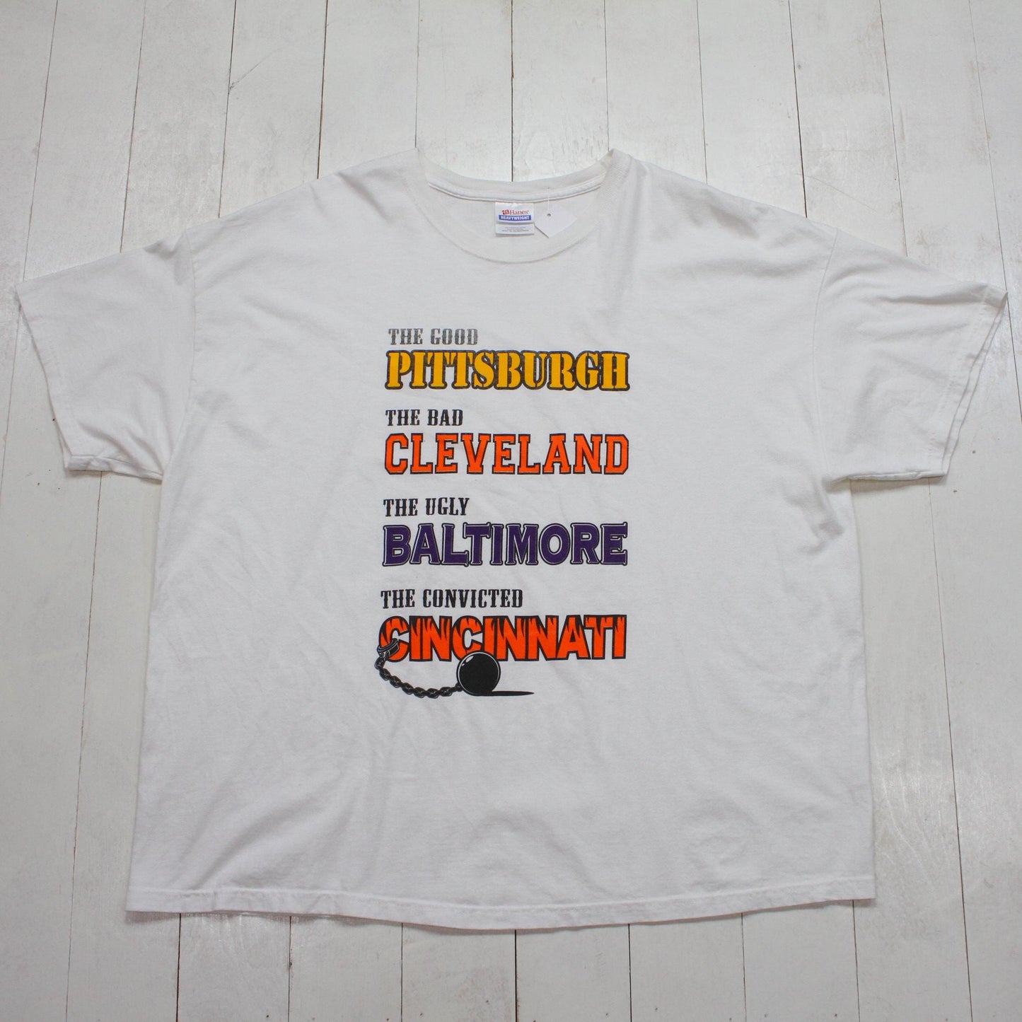 2000s Good Bad Ugly AFC North Pittsburgh Steelers Cleveland Browns Baltimore Ravens Cincinnati Bengals NFL Football T-Shirt Size XXL