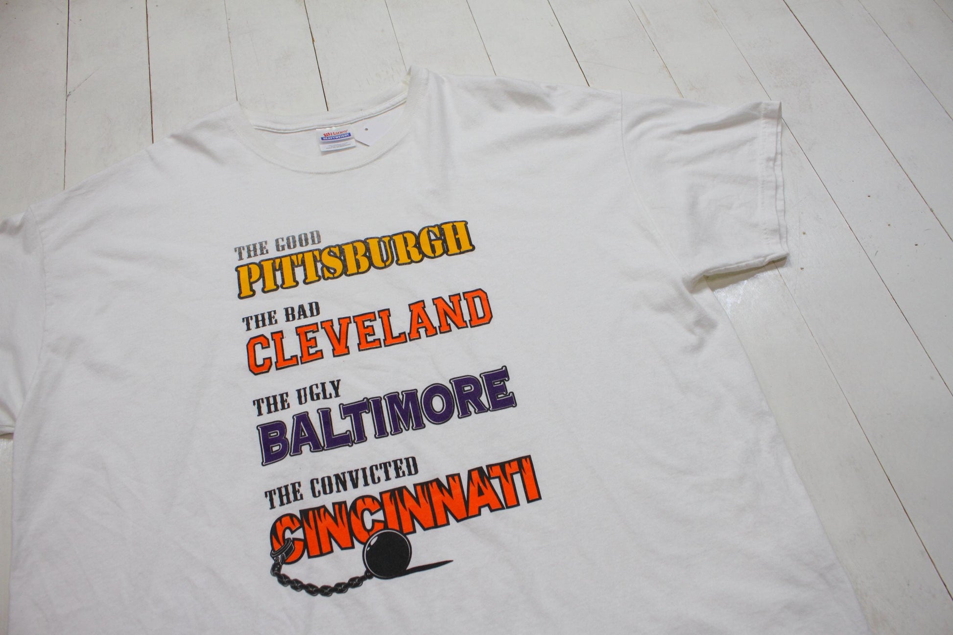 2000s Good Bad Ugly AFC North Pittsburgh Steelers Cleveland Browns Baltimore Ravens Cincinnati Bengals NFL Football T-Shirt Size XXL