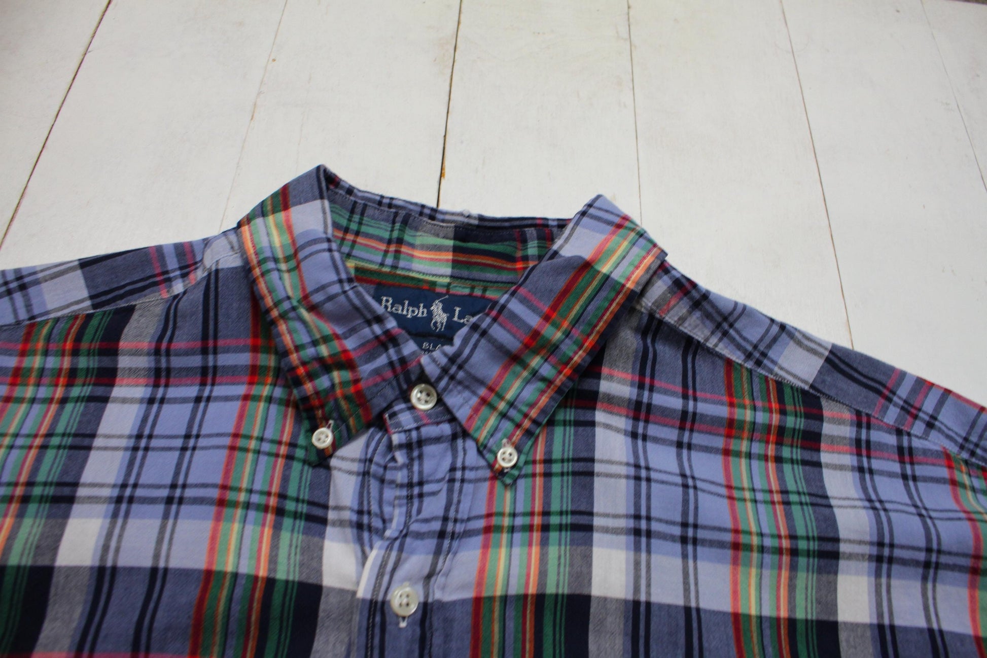 2000s Y2K Ralph Lauren Plaid Button Down Short Sleeve Shirt Size XL/XXL