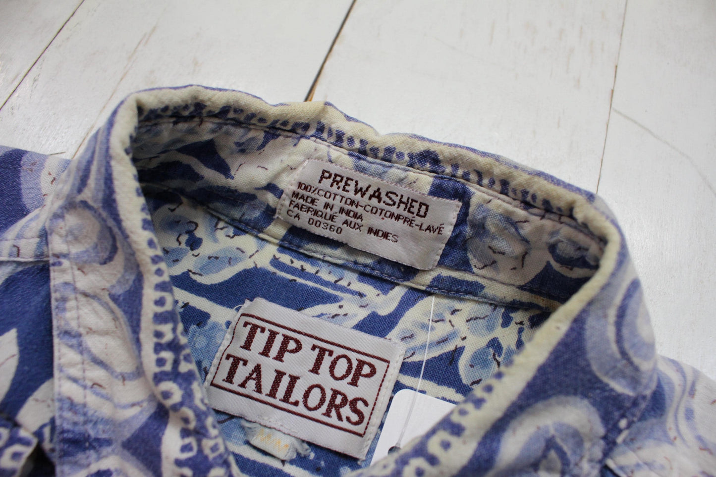 1990s Tip Top Tailors Flower Print Long Sleeve Button Up Shirt Size M