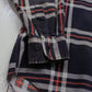 2000s Y2K Sears Wearmaster Blue White Printed Cotton Flannel Shirt Size XL