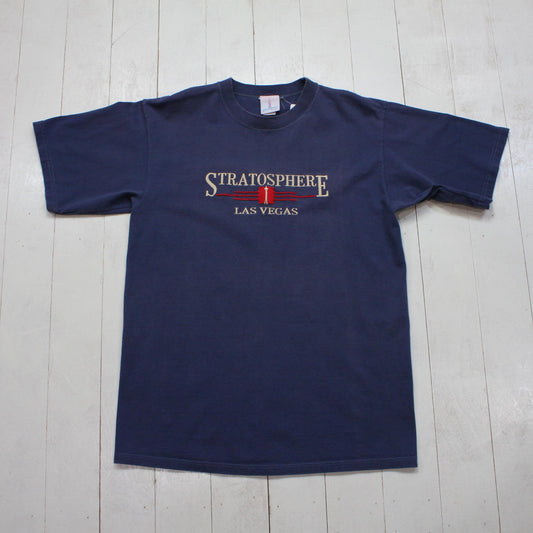 1990s Stratosphere Las Vegas Embroidered Souvenir T-Shirt Made in USA SIze M/L