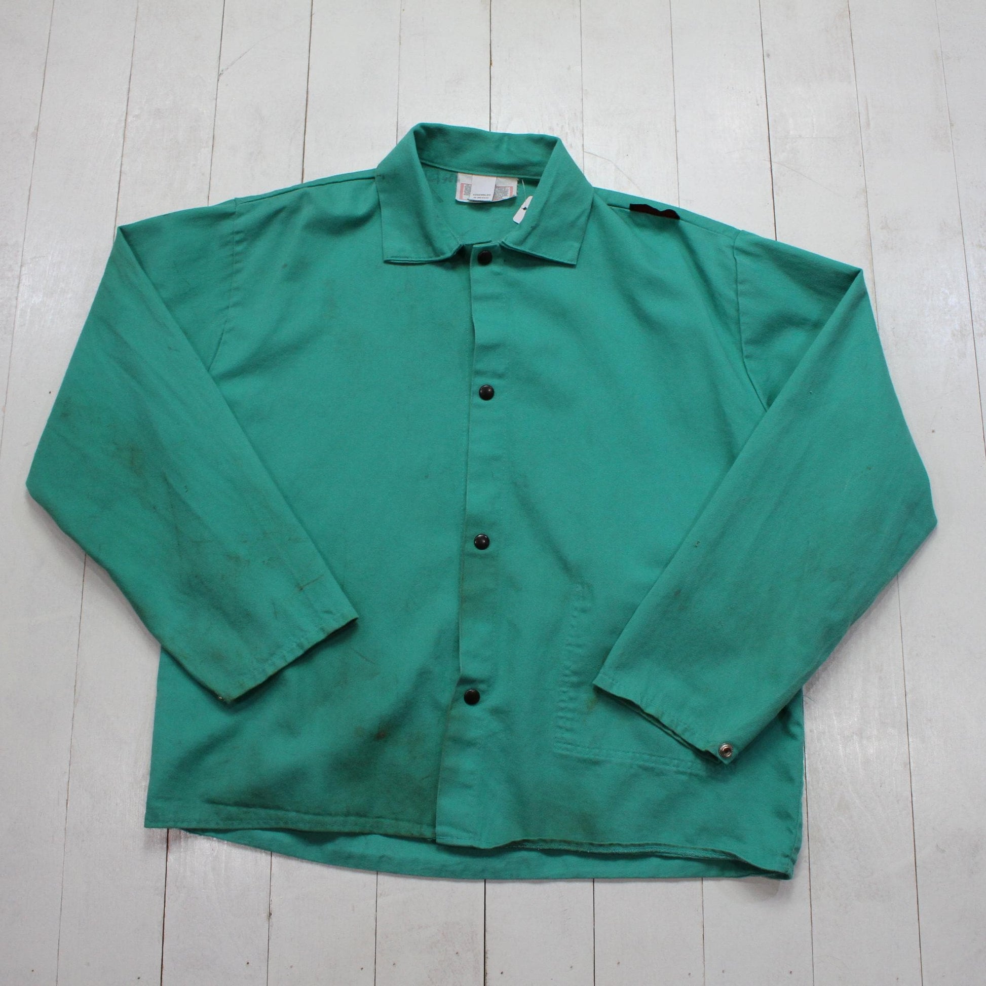 1990s/2000s Westex Flame Resistant Mint Green Welding Jacket Work Jacket Size L/XL