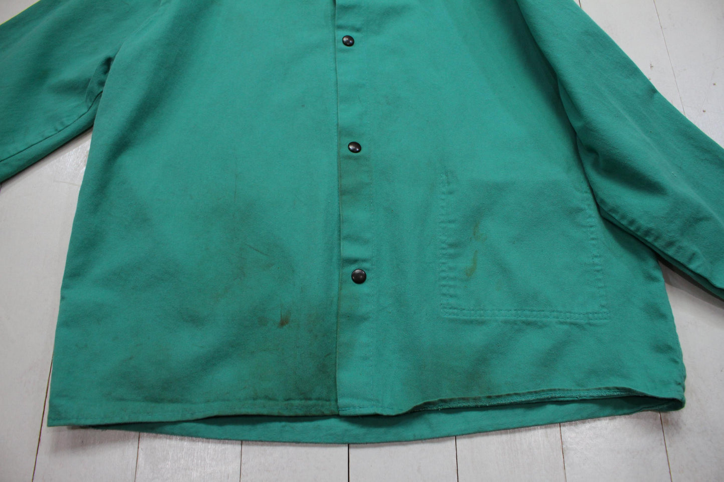 1990s/2000s Westex Flame Resistant Mint Green Welding Jacket Work Jacket Size L/XL