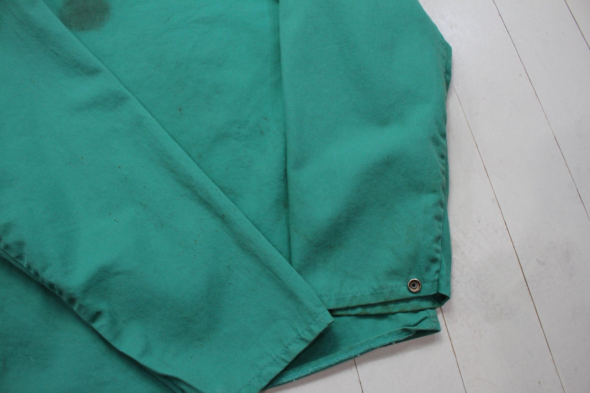 1990s/2000s Westex Flame Resistant Mint Green Welding Jacket Work Jacket Size L/XL