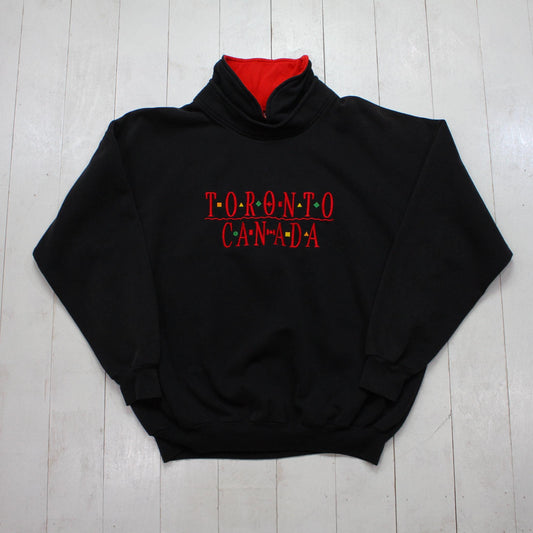 1990s CityScape Toronto Embroidered Souvenir Sweatshirt Made in Canada Size L