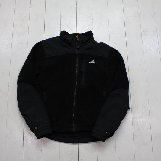 1990s/2000s Y2K EMS Black Full Zip Fleece Jacket Size S