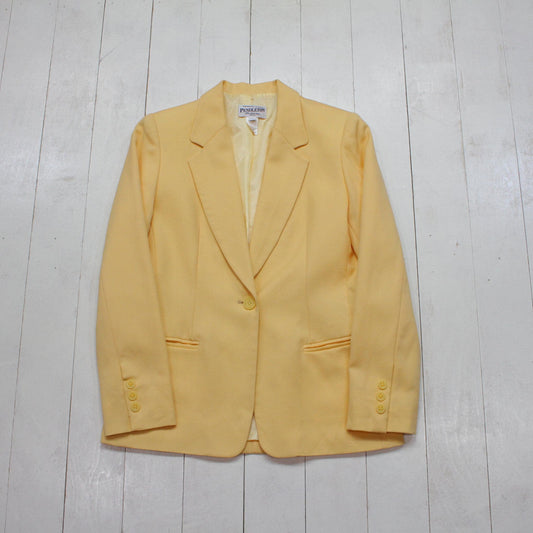 2000s Y2K Pendleton Virgin Wool Butter Yellow Womens Blazer Jacket Womens Size S