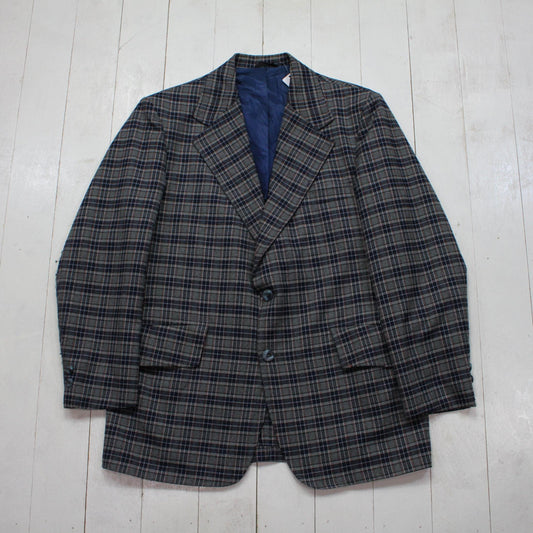 1980s Sears Mens Store Plaid Blazer Jacket Sport Coat Size M