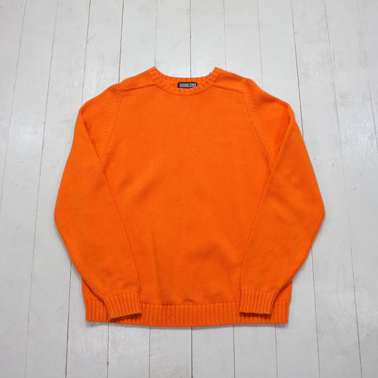 1990s Land's End Orange Cotton Knit Sweater Size M/L