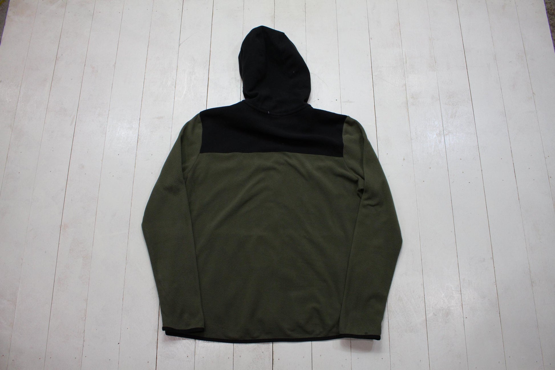 2010s TNF The North Face Olive Fleece Zip Up Hoodie Sweatshirt Womens Size XL Mens Size M/L