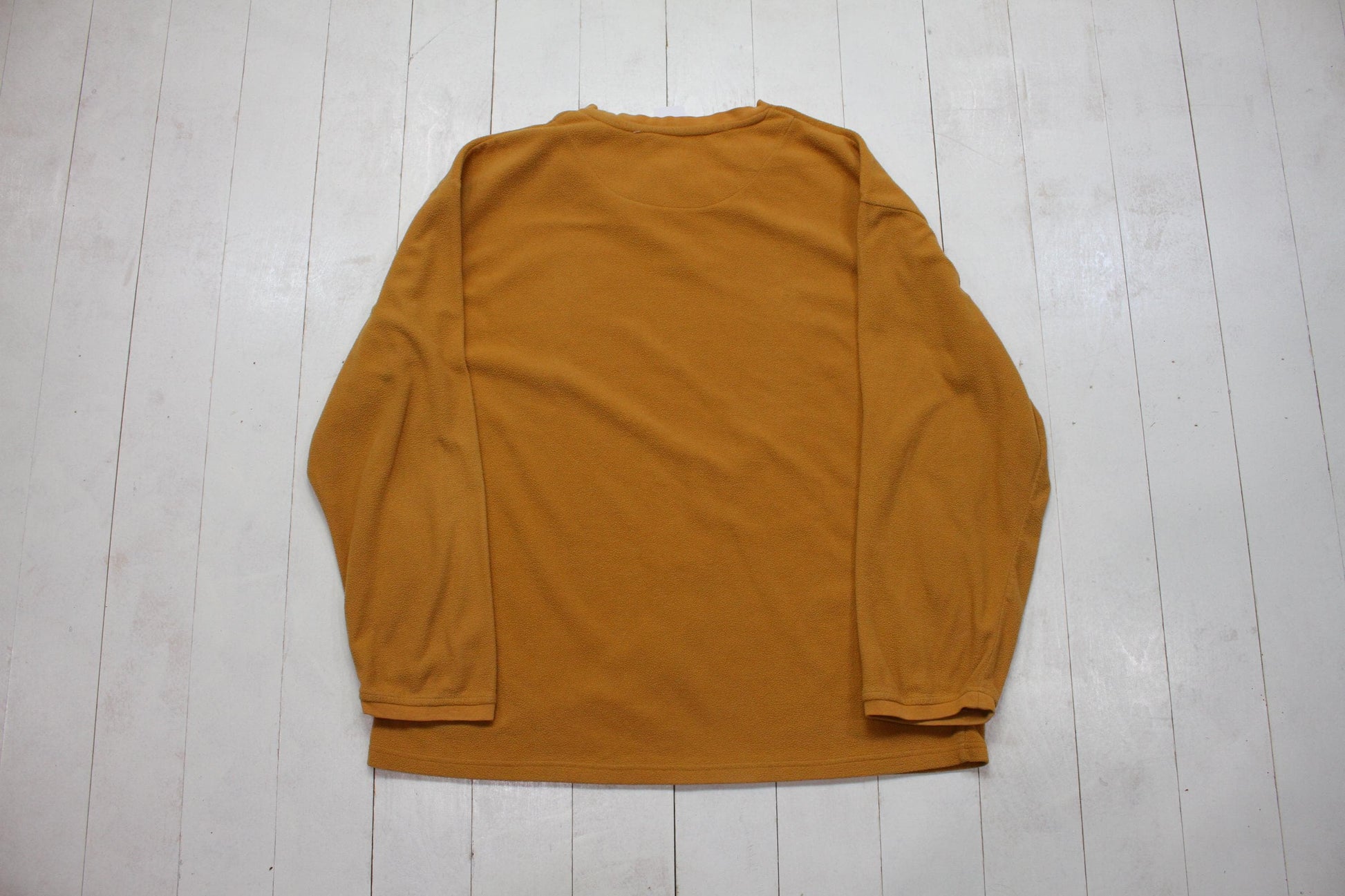 2000s/2010s Izod Sleepwear Mustard Yellow Long Sleeve Fleece T-Shirt Sweatshirt Size L/XL