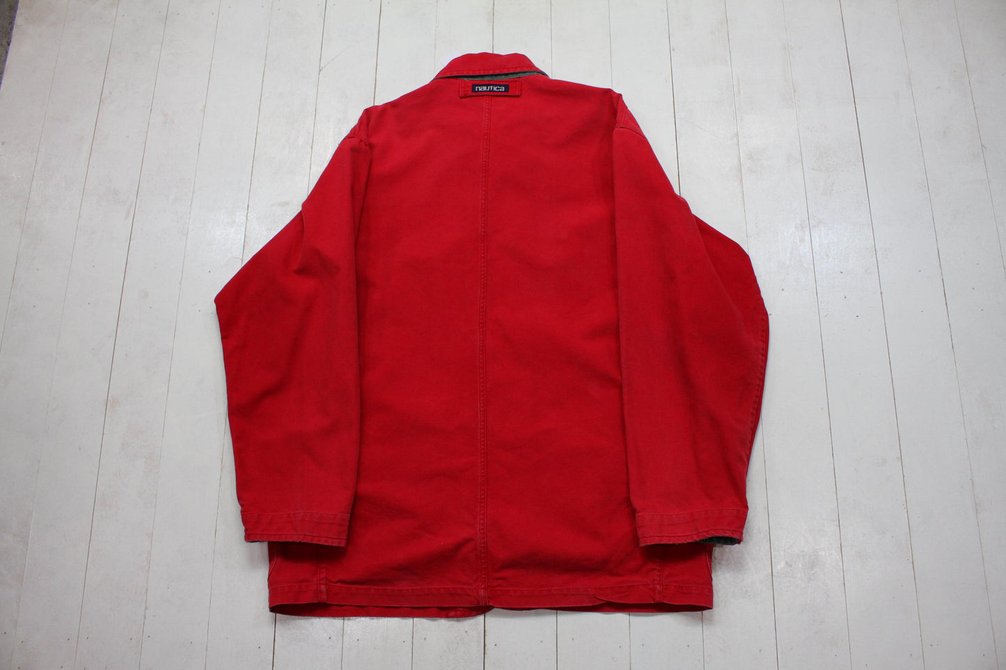 1980s/1990s Nautica Red Chore Work Jacket Size XL/XXL