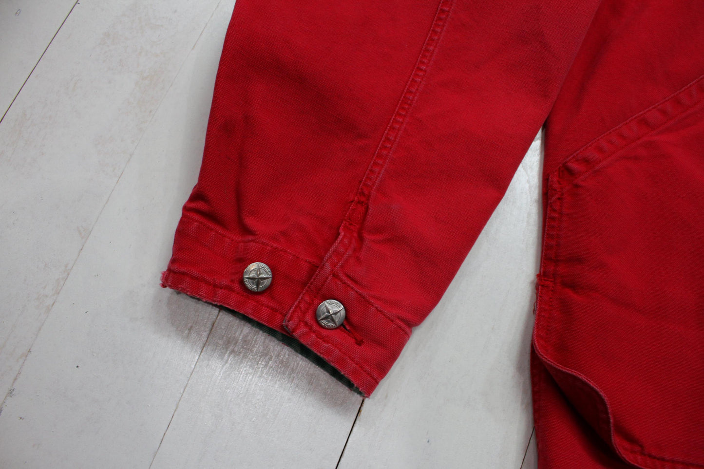 1980s/1990s Nautica Red Chore Work Jacket Size XL/XXL