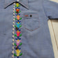 1980s Montgomery Ward Embroidered Flowers Short Sleeve Chambray Shirt Kid's Size S