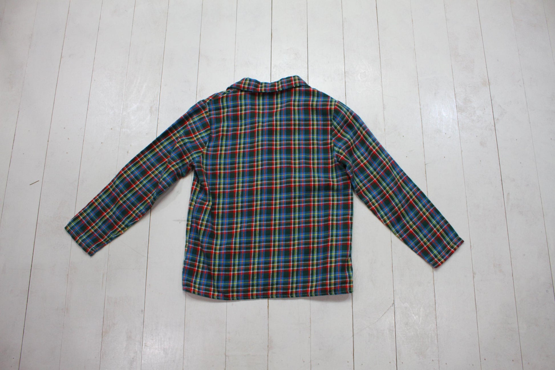 1970s/1980s Plaid Button Up Shirt Kids Size L/XL