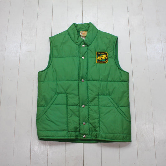 1980s Avon Green Dual Removal Systems Insulated Vest Jacket Made in Canada Size M