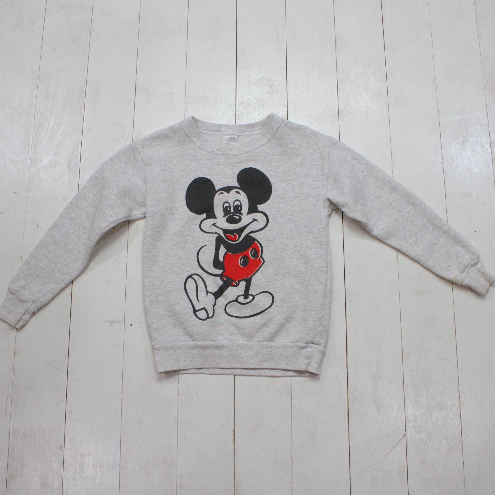 1980s Disney Grey Mickey Mouse Sweatshirt Made in USA Kid's Size M/L