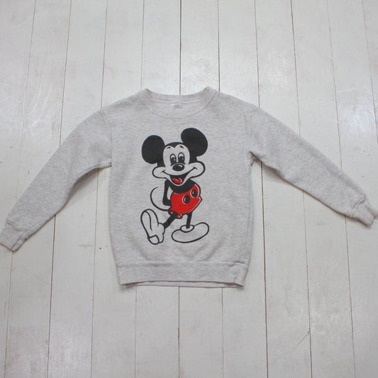 1980s Disney Grey Mickey Mouse Sweatshirt Made in USA Kid's Size M/L