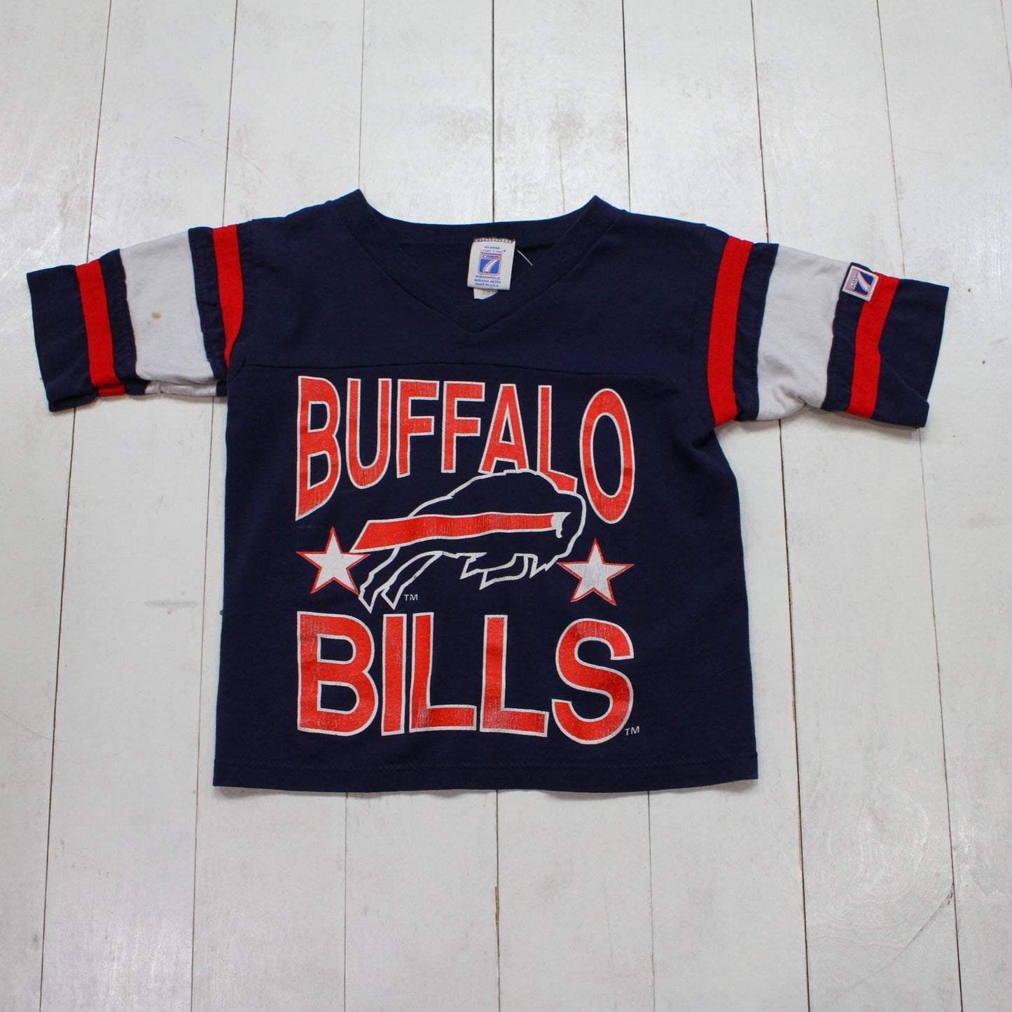 1980s/1990s Logo 7 Buffalo Bills NFL Football T-Shirt Made in USA Kids Size S